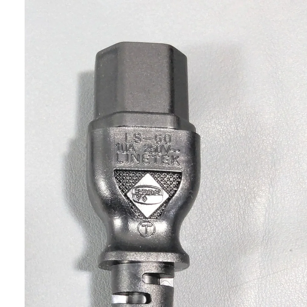 Linetek LS-60 European Power Cord Schuko Type F to C13 10A 250V Black 6ft 71in